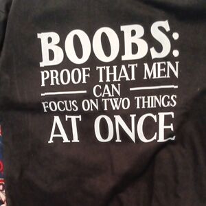 Graphic Tee with Bold White Text - Black